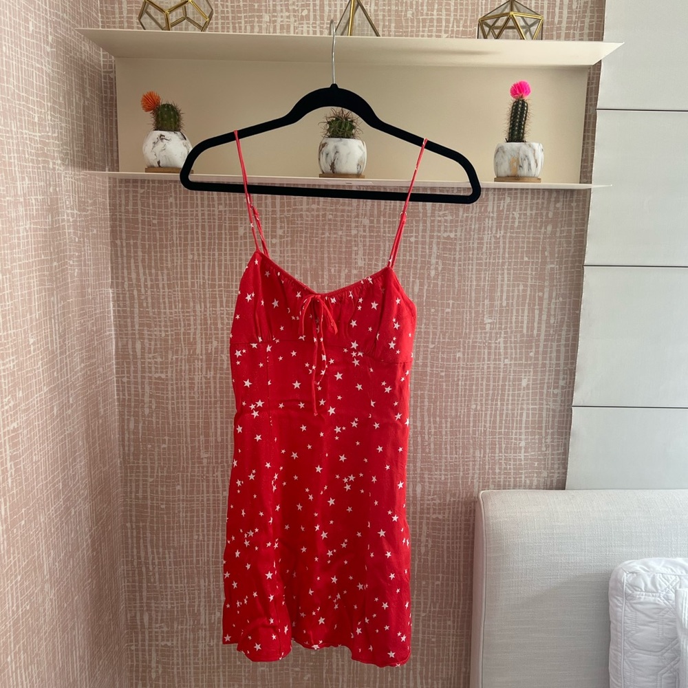 Mini red dress with white stars